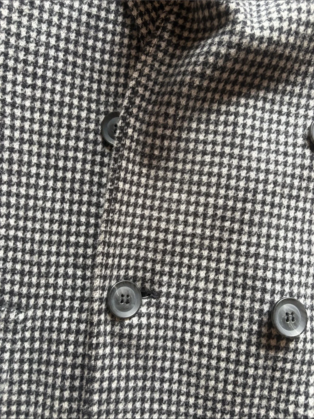 Zara Double-Breasted Houndstooth Pea Coat - Black & White - Picture 10 of 14